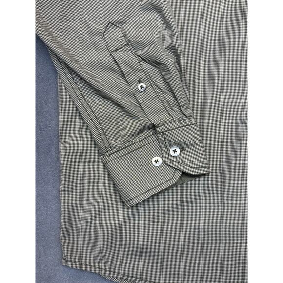 Michael Brandon Long Sleeve Button Down Shirt Green/White Small Plaid Mens XL - Picture 4 of 10